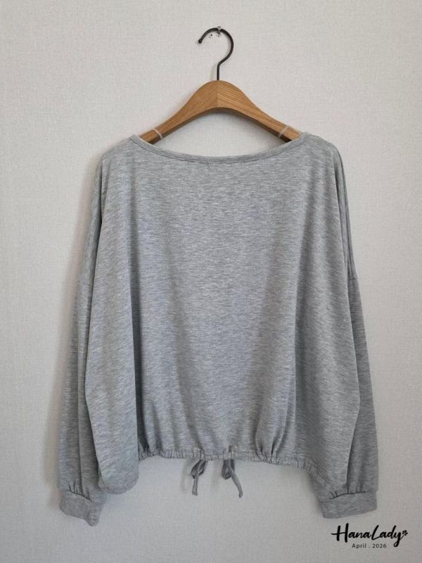 LFA30 柔軟親膚棉排釦下抽繩上衣 