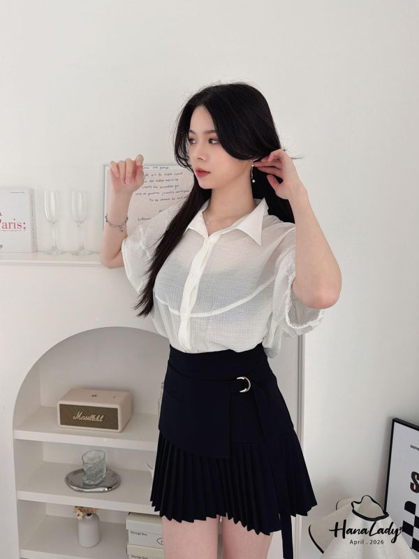 LFA52 俐落感排釦翻領衫 