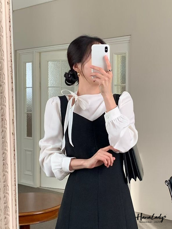 WJA99 顯瘦V領收腰綁帶長洋 