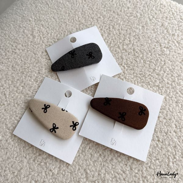 FTB20 絨布蝴蝶結髮夾單個 