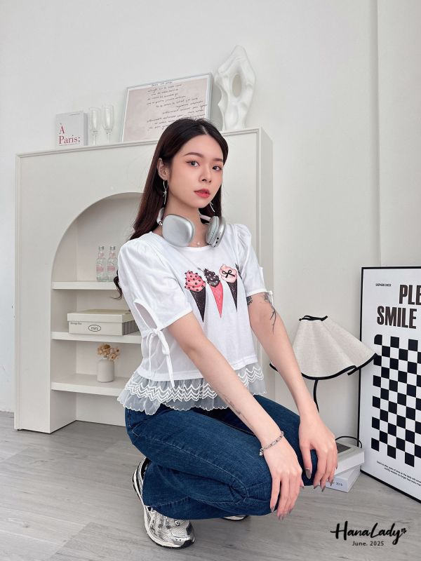 WLA61 甜美冰淇淋蕾絲上衣 