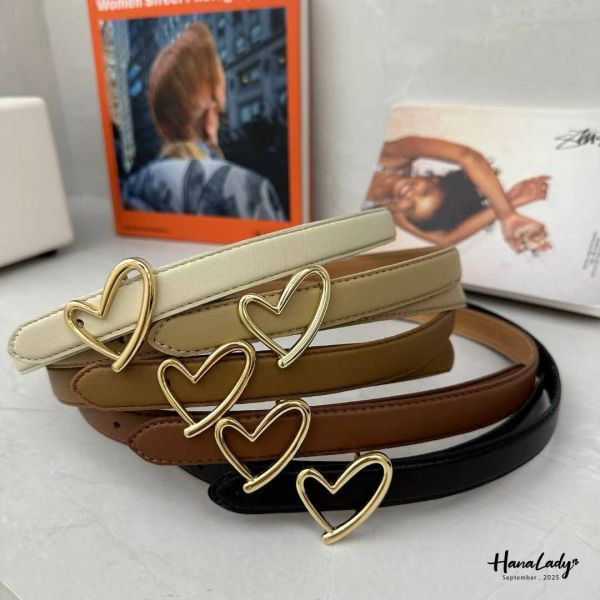 WKA85 簍空愛心牛皮腰帶 