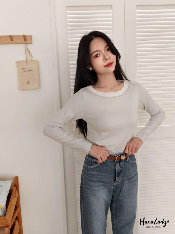 LSA34 柔軟親膚配色上衣 