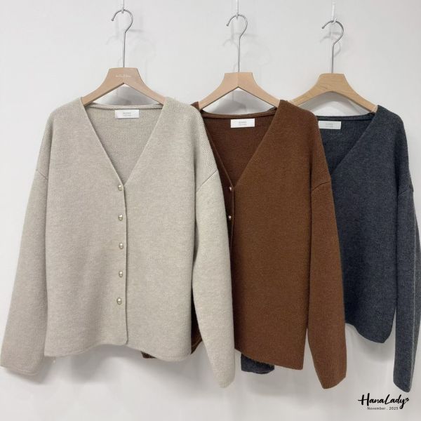 WJB10 簡約金釦純色V領外 