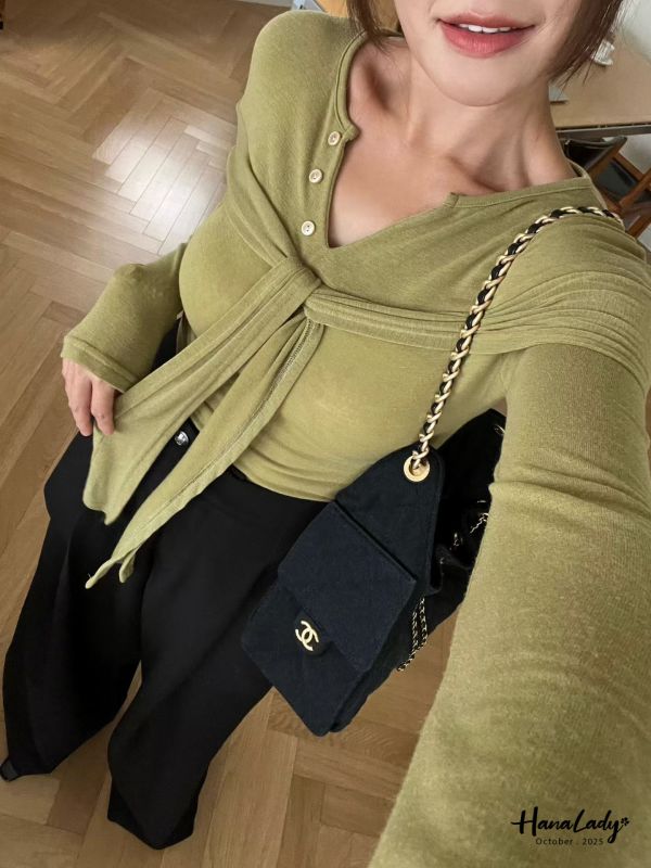 WTB36 三釦V領斗篷綁結上衣 