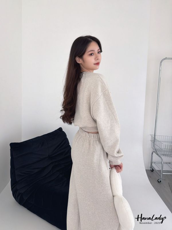 WJA93 暖暖內磨毛刺繡字母套裝 