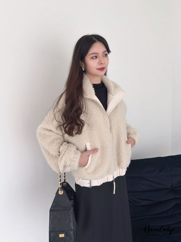 WJA42 冬天穿會超暖率性拼皮外 