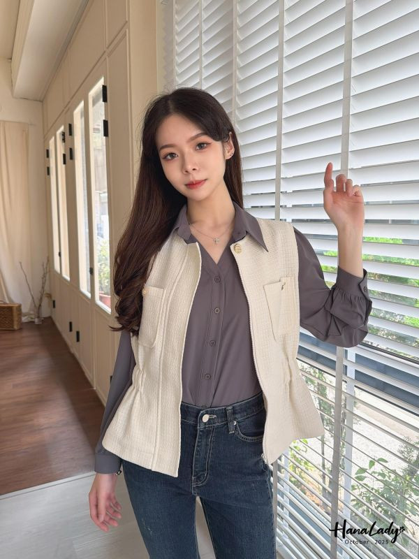 WTA18 精緻千金必買金釦背心 