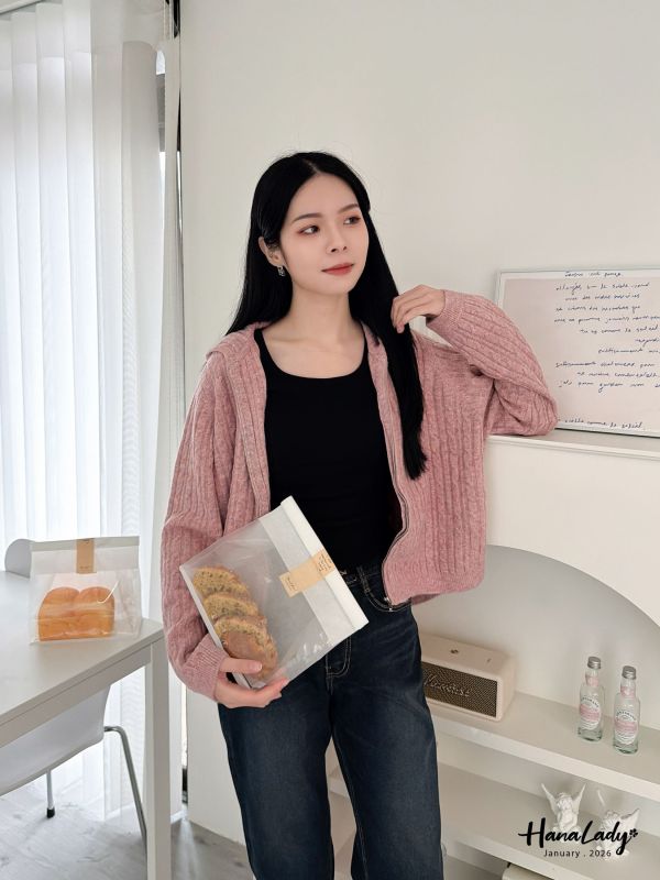 LEA95 親膚針織內磨毛U領上衣 