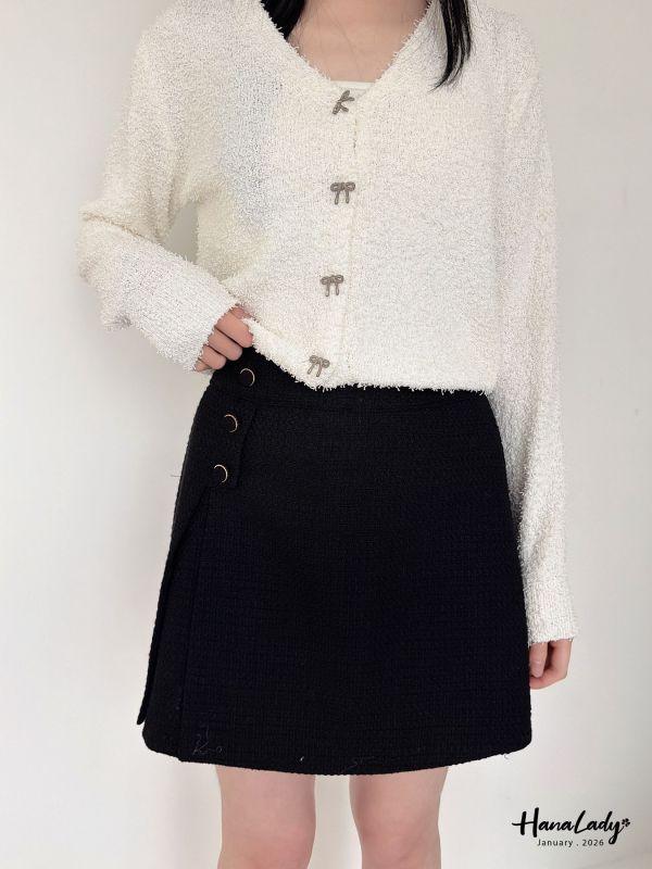 LEB07 精緻小香風開衩設計褲裙 