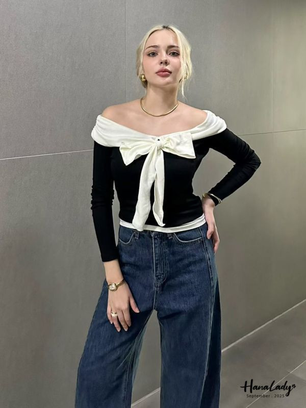 WKA50 浪漫綁結領柔棉上衣 