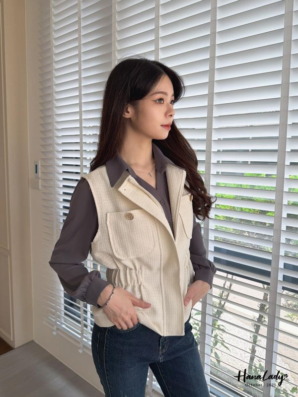 WTA18 精緻千金必買金釦背心 