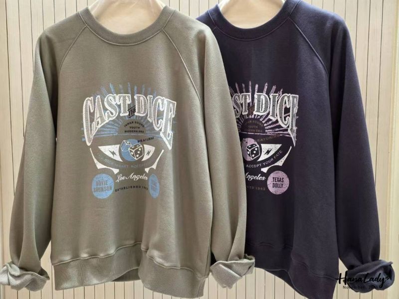 WJA23 美式印花造型大學T 