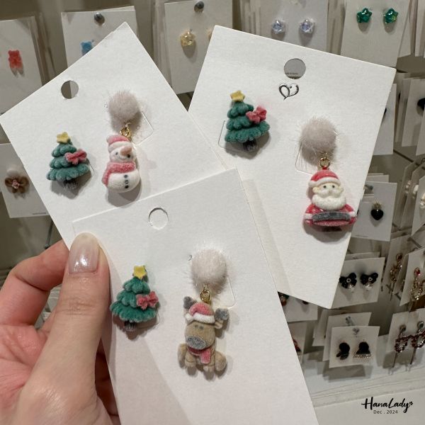 FQB44 聖誕節元素耳環 