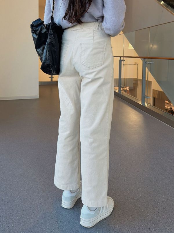 WQB66 挺版棉絨內磨毛直筒褲 