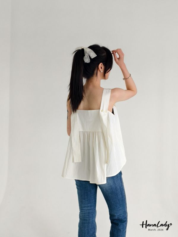 LSA74 珍珠緞帶蕾絲髮圈 