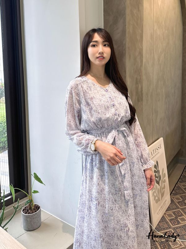 WSA51 仙女必備碎花綁帶長洋 