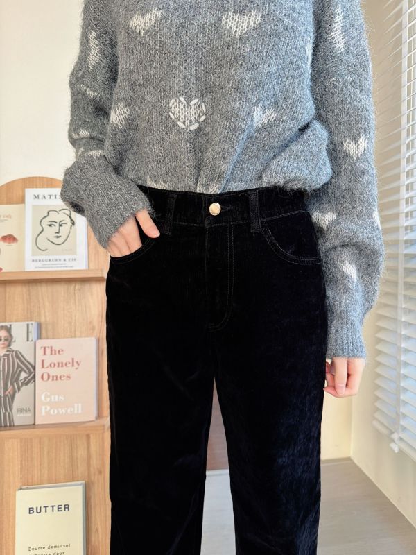 WQB14 必收最愛天鵝絨直筒褲 