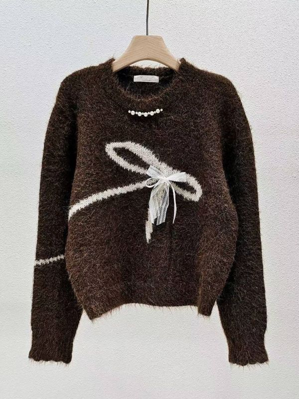 WQA30 珍珠領可拆式立體蝴蝶結上衣 