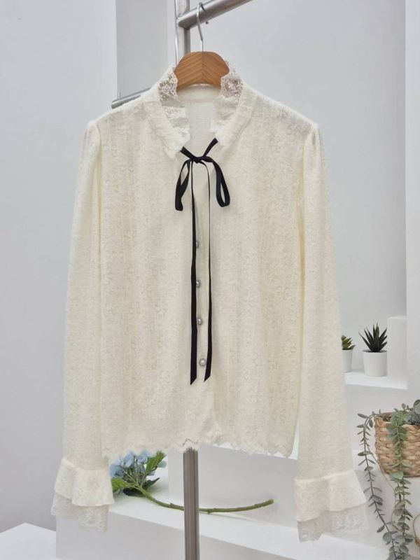 WQA07 親膚毛料蕾絲內刷毛上衣 