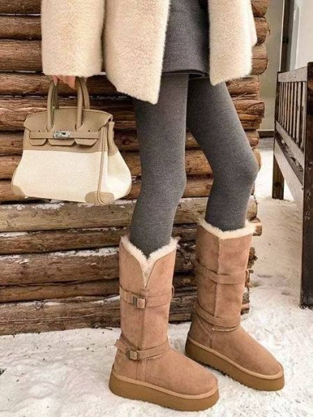 WQB54 可可愛愛釦帶設計雪靴 