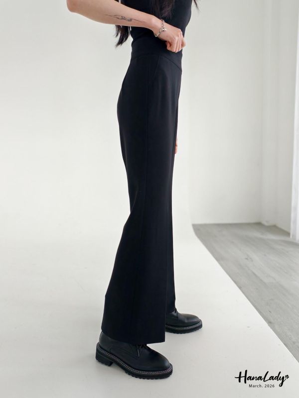 LSA59 必收簡約顯瘦喇叭褲 