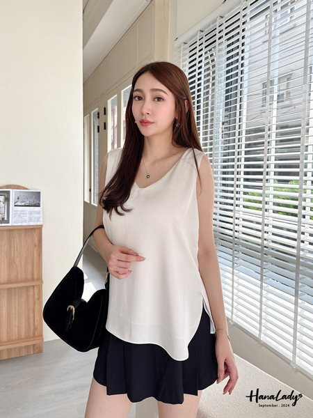 FKA15 百搭雙開衩絲滑背心 