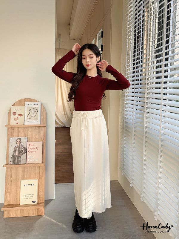 WQA39 親膚內磨毛短版圓領上衣 