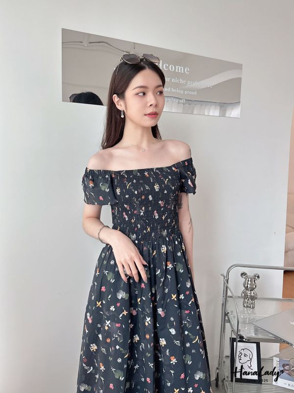 WLA78 復古渡假印花長洋 