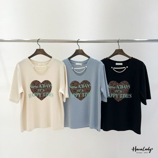 WTA06 珍珠領愛心字母T 