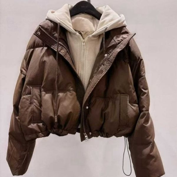 WQA81 休閒連帽假兩件麵包外套 