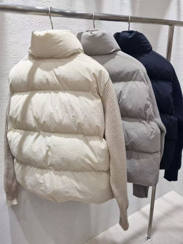 WQA95 雙層領針織拼接鋪棉外 