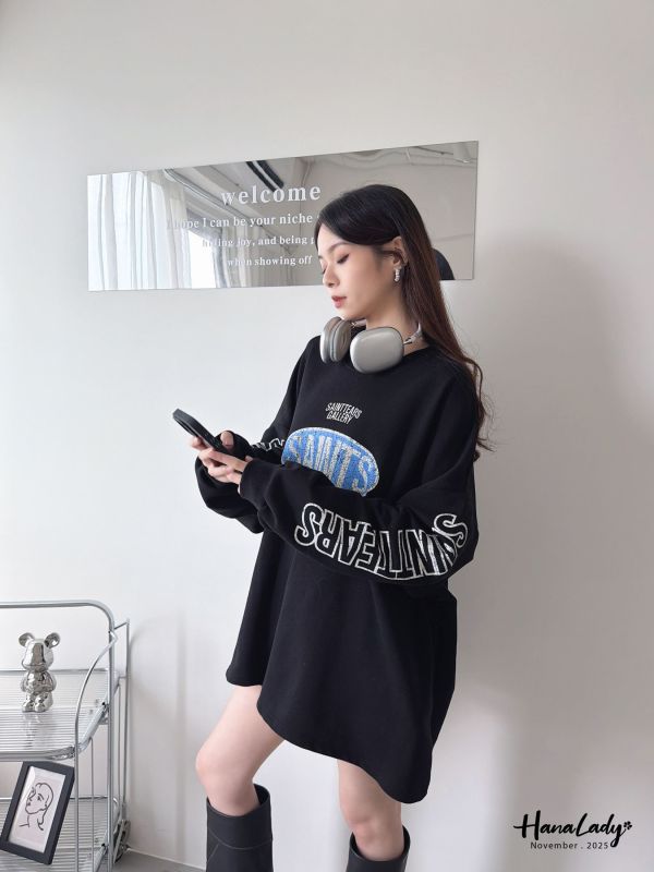 WJB07 長版美式印花字母T 