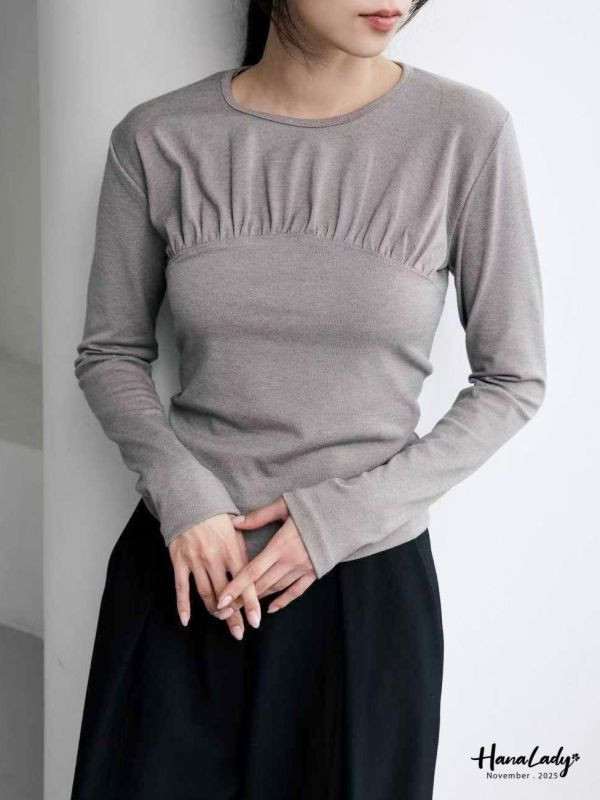 WJA66 簡約抓皺內搭上衣 