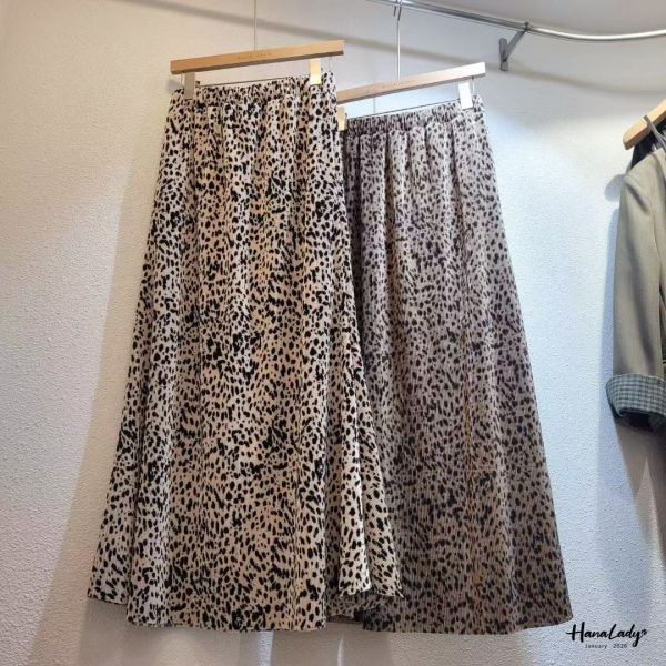 LEA89 一年四季都能穿的豹紋長裙 