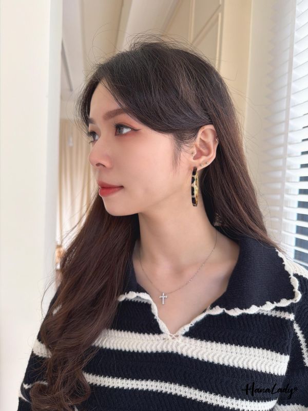 WTB05 質感豹紋圈圈耳環 