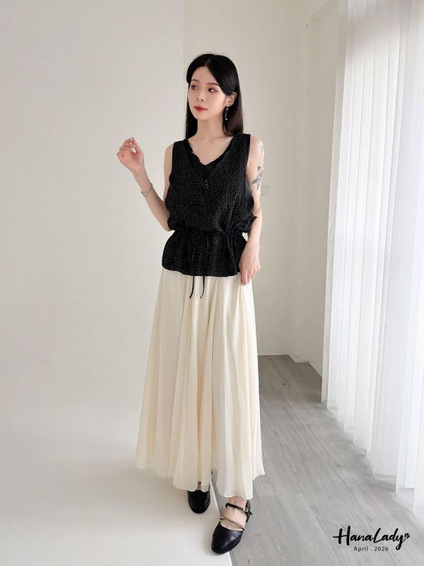 LFA83 超美流光紗緞面長裙 