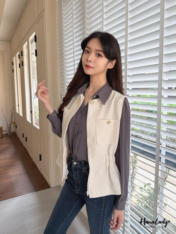 WTA18 精緻千金必買金釦背心 