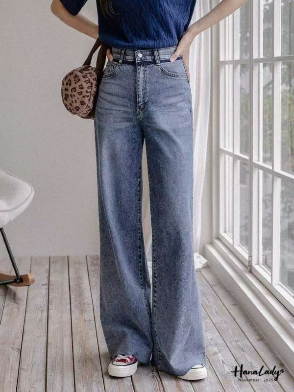 WJA32 造型深邊直筒丹寧褲 