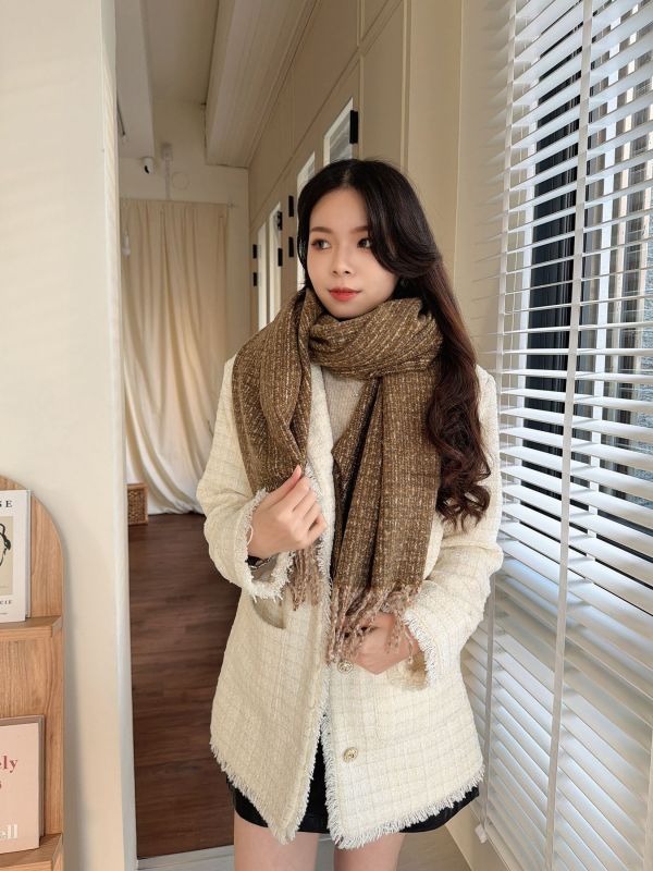 WQB38 混色勾針織暖暖圍巾 