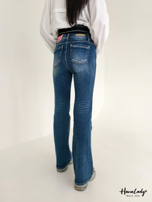 LSA54 極致修身小喇吧丹寧褲 