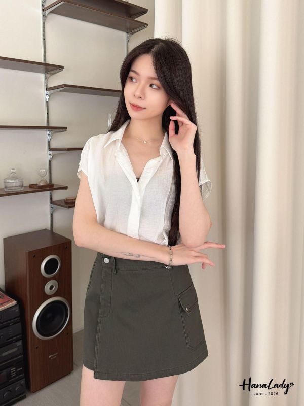 LLA36 涼涼排釦長版衫 