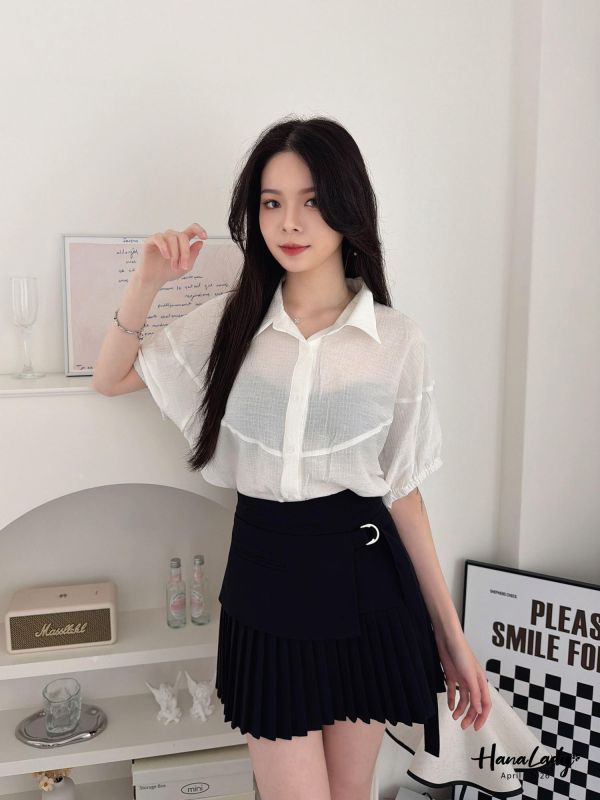 LFA52 俐落感排釦翻領衫 