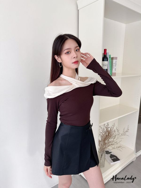 WKA50 浪漫綁結領柔棉上衣 