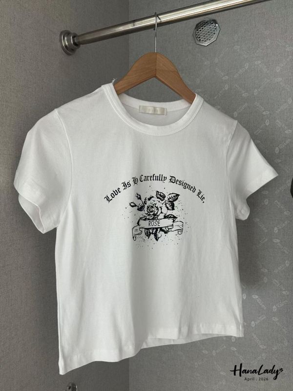 LFB10 玫瑰印花字母T 