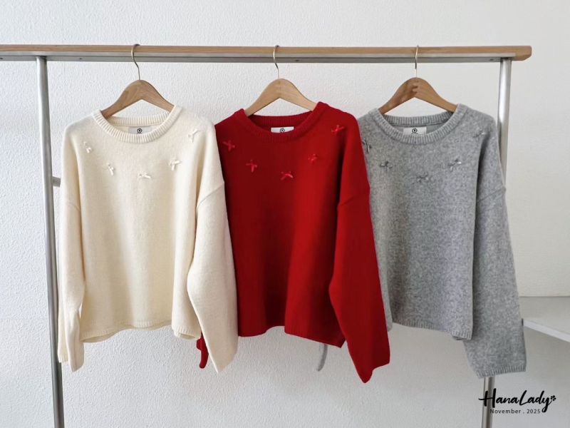 WJA31 超Q蝴蝶結針織上衣 