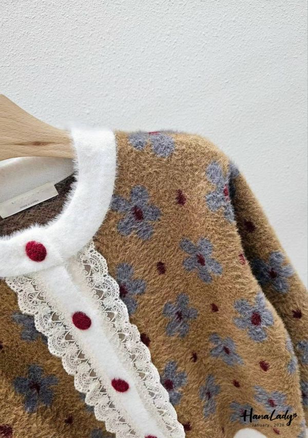 LEA05 復古日系超親膚花花上衣 