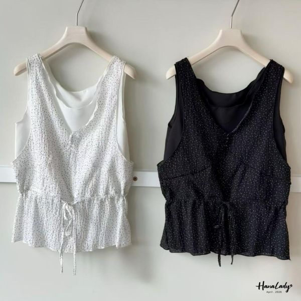 LFA24 浪漫點點綁結上衣 