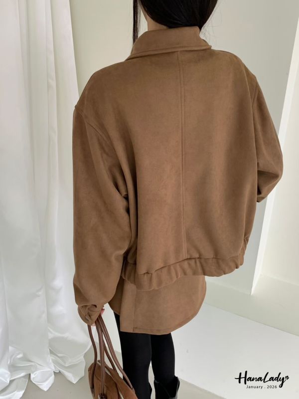 LEA84 高質感柔軟麂皮短外 