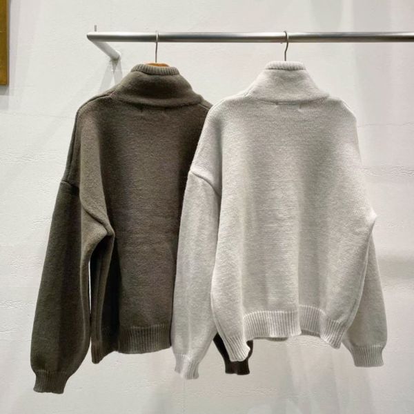 WQA76 抽繩高領混羊毛針織上衣 